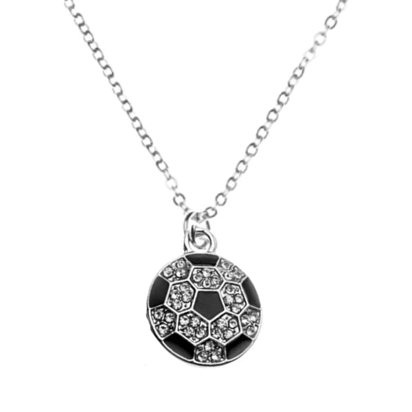 Rhinestone Soccer Necklace