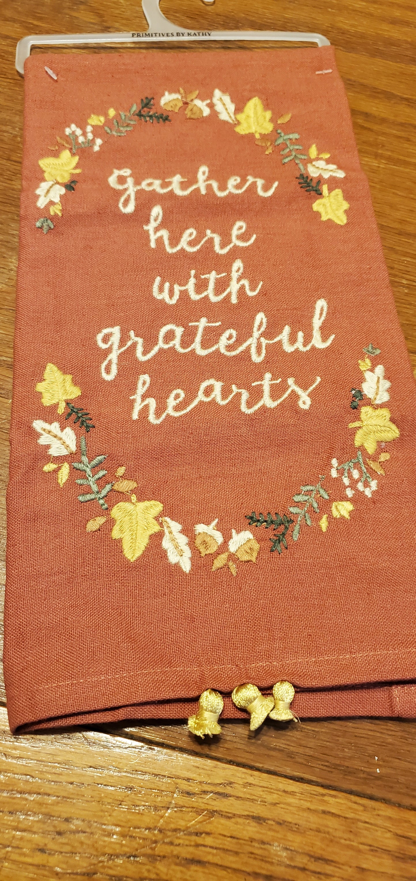 Gather here with a grateful heart -kitchen towel