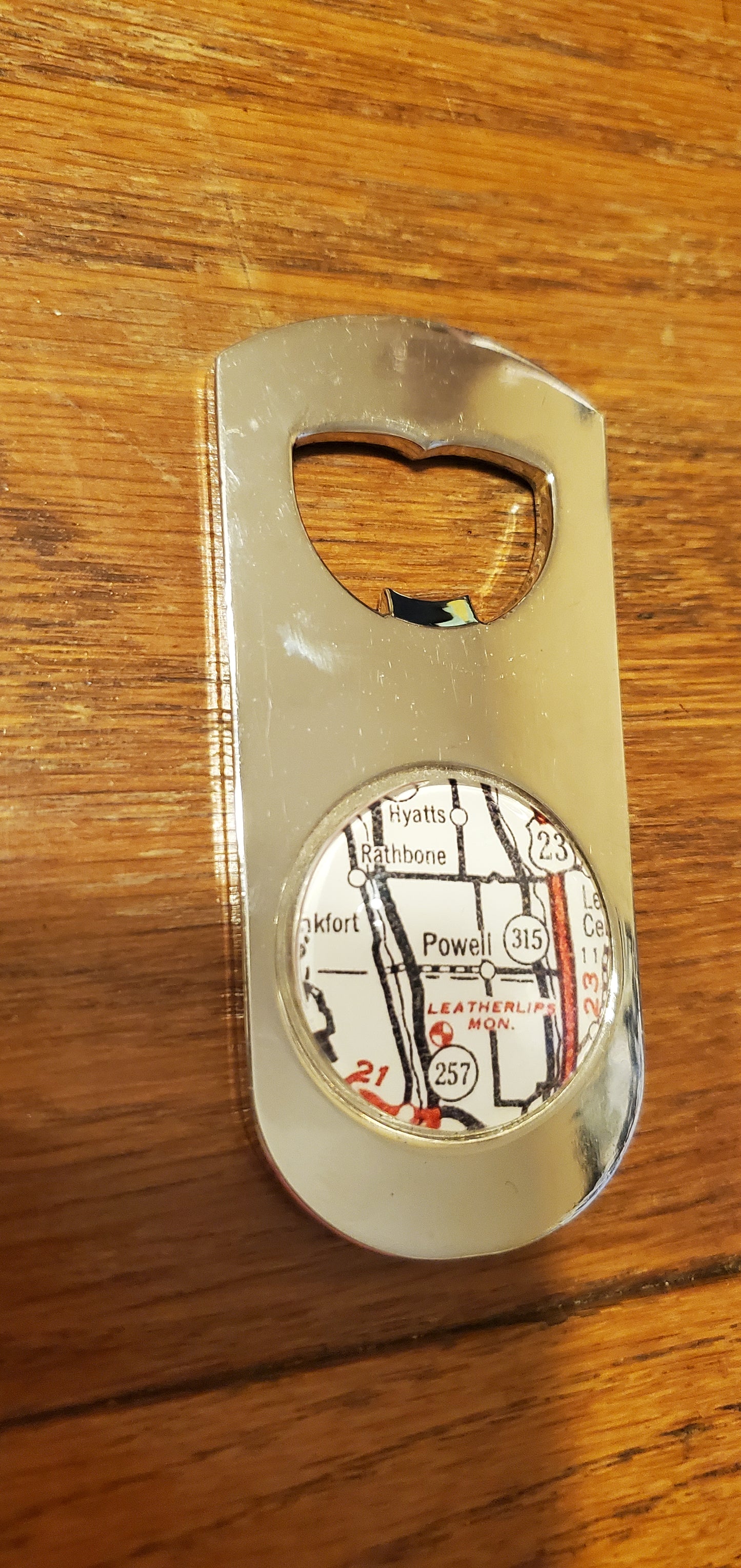 Map Beer Bottle Opener- Powell, Ohio