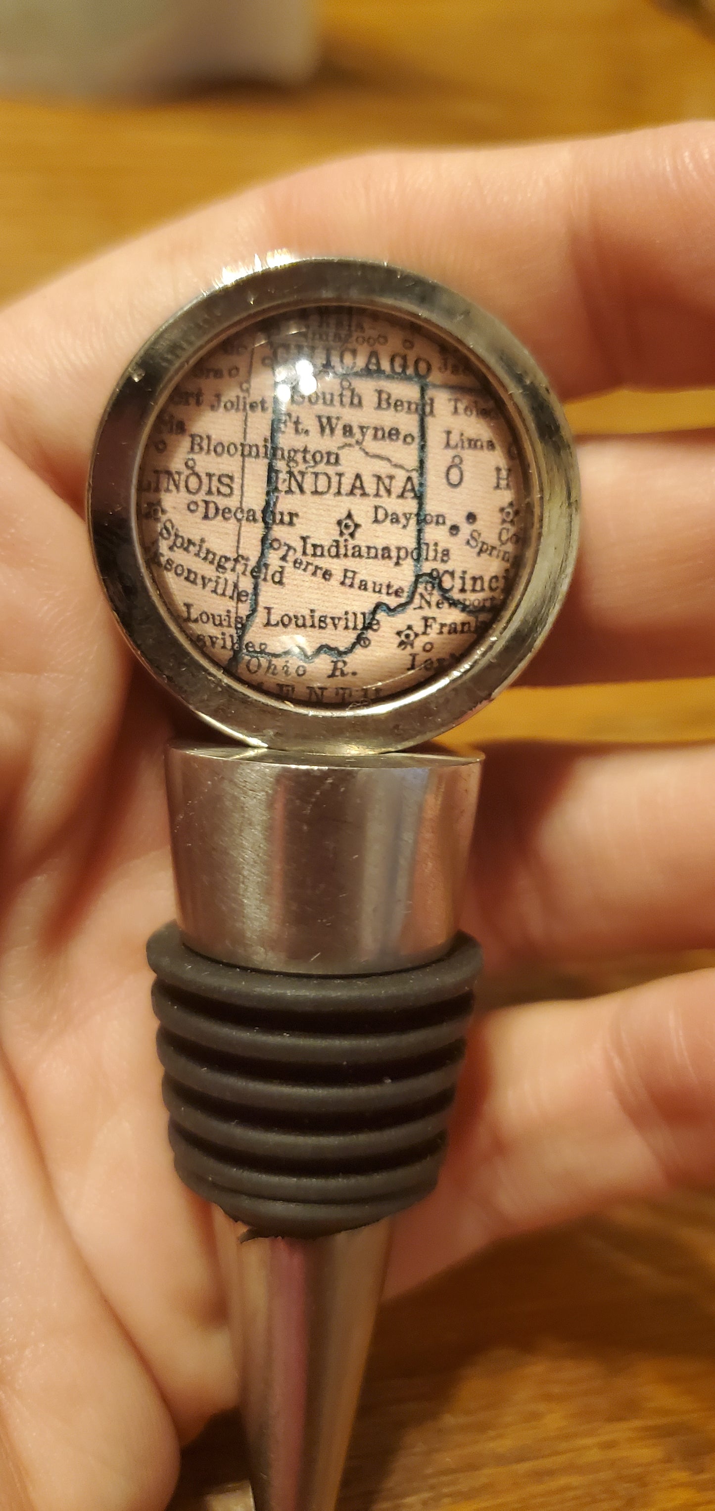 Map Wine Stopper - Indiana