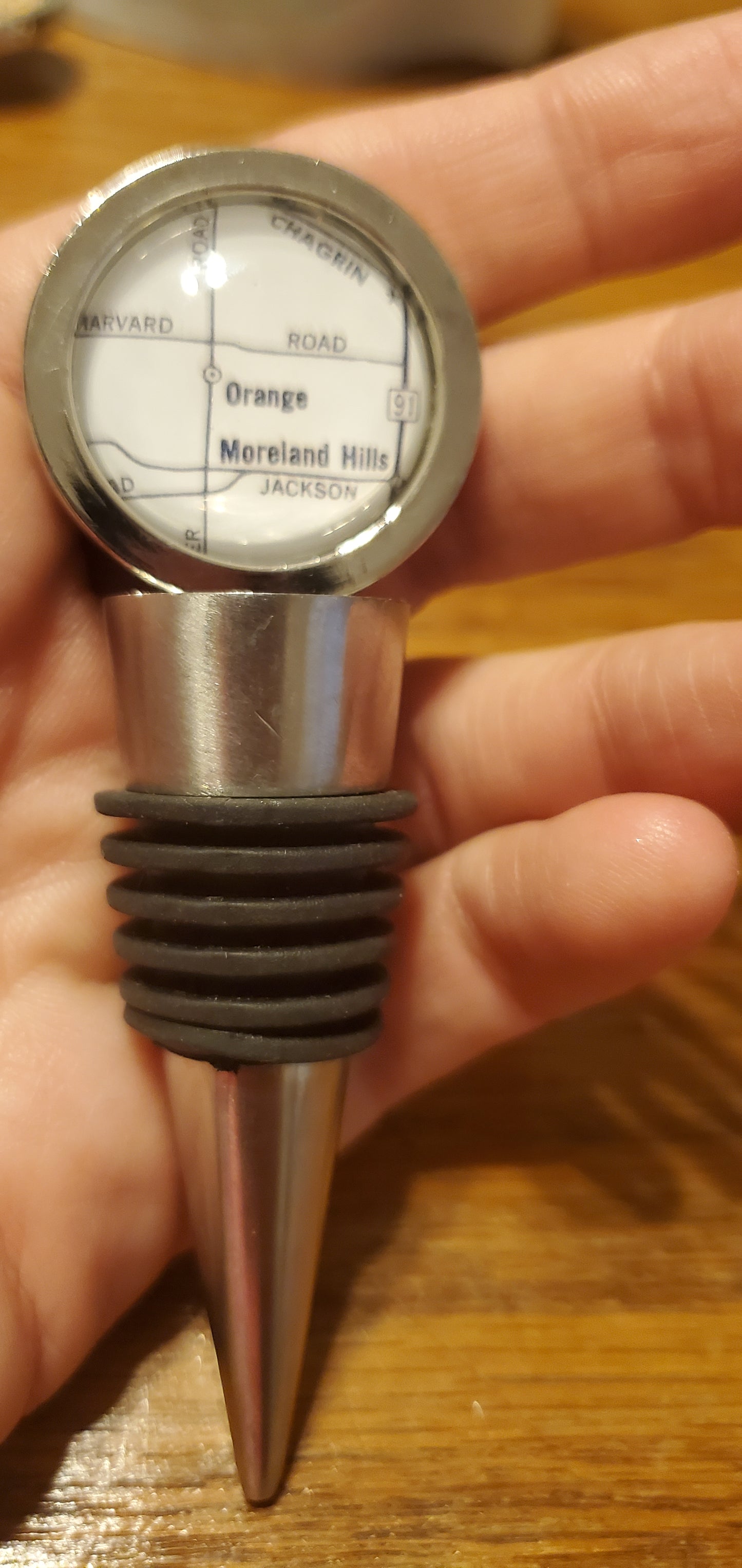 Map Wine Stopper - Moreland Hills, OH