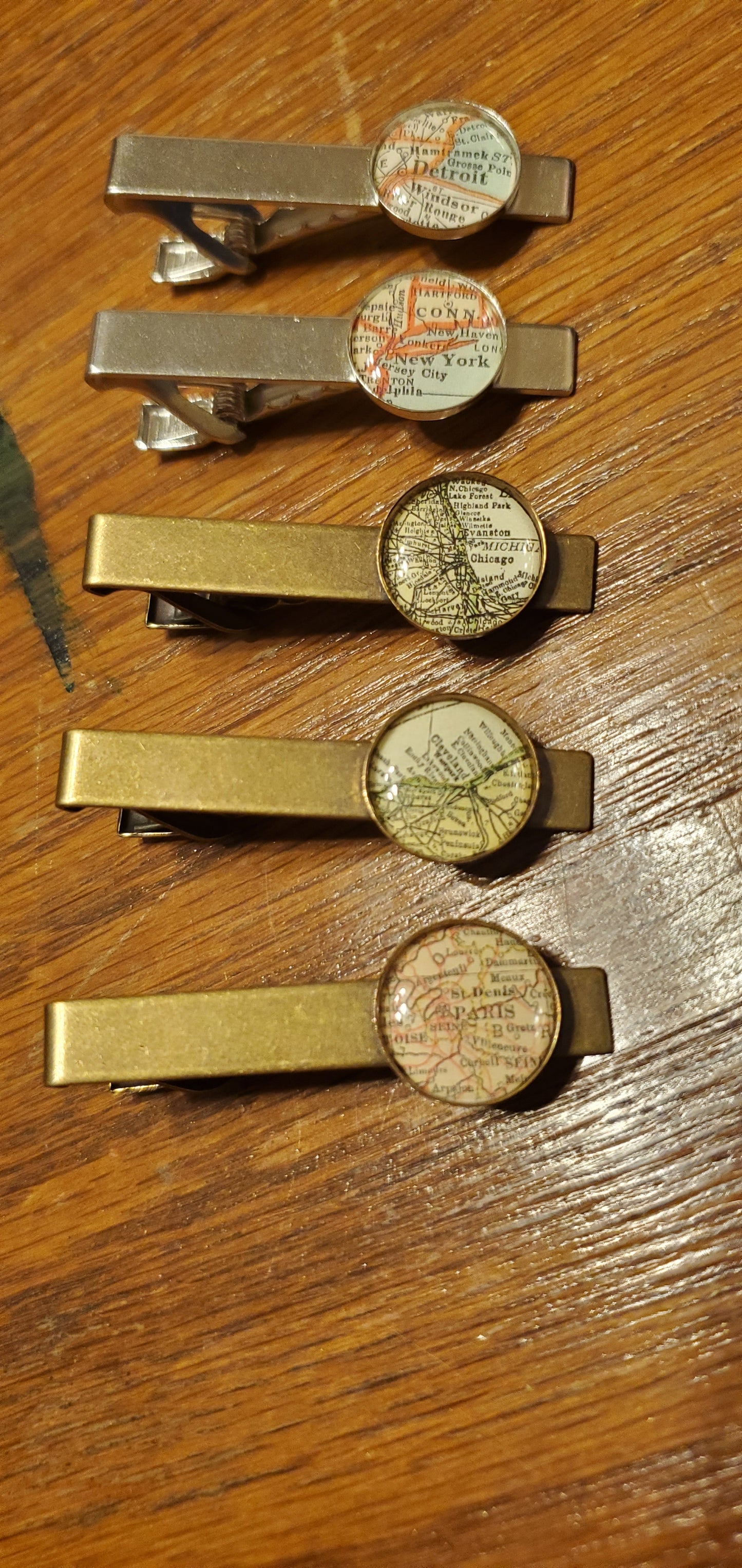 Map- Tie Clips