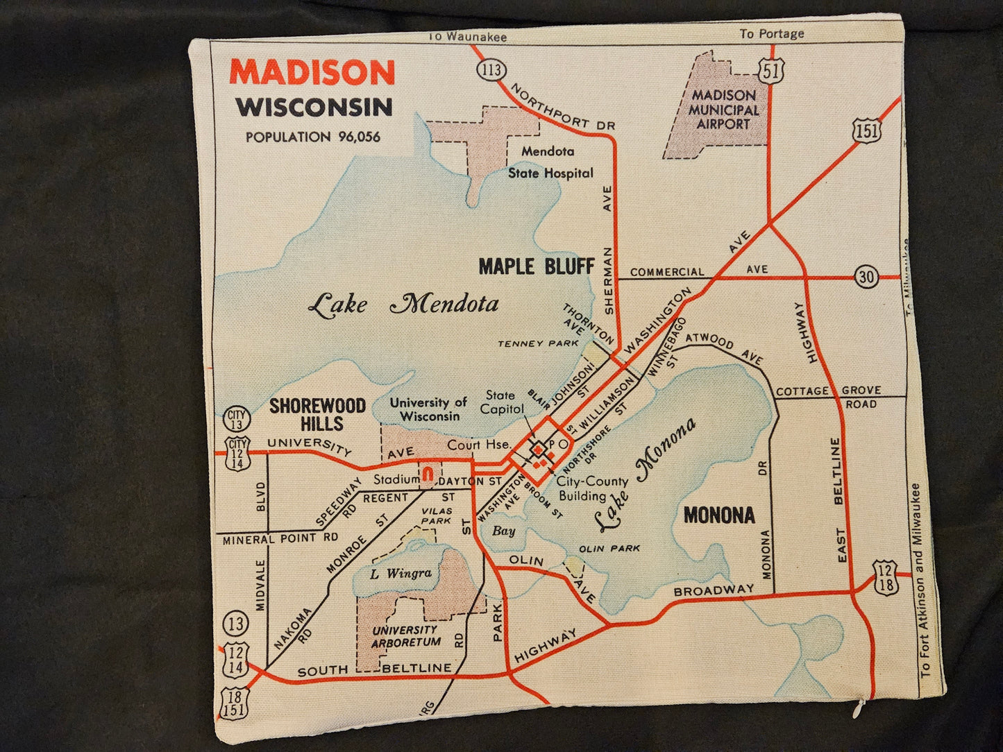 Vintage Map- Madison, WI
