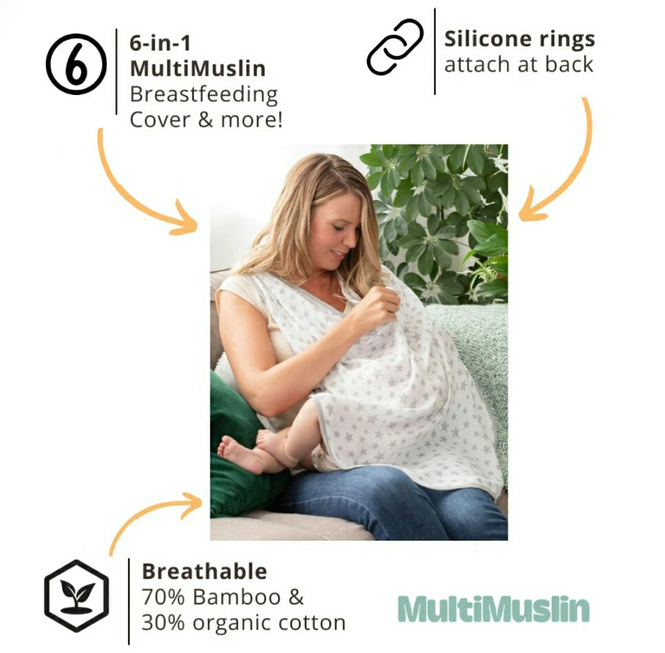 6 in 1 Nursing Cover & Blanket -Animals