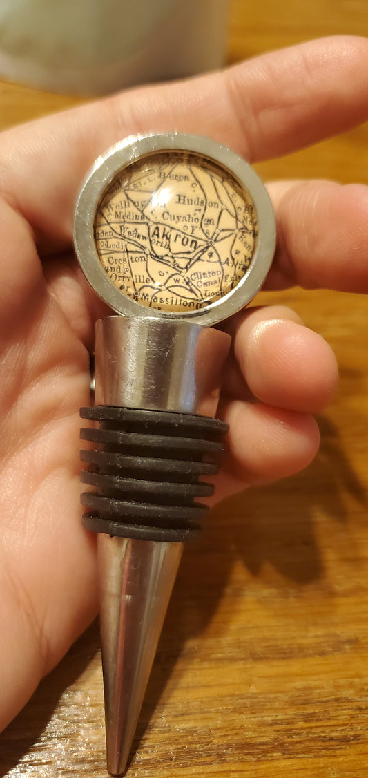 Map Wine Stopper- Akron, OH